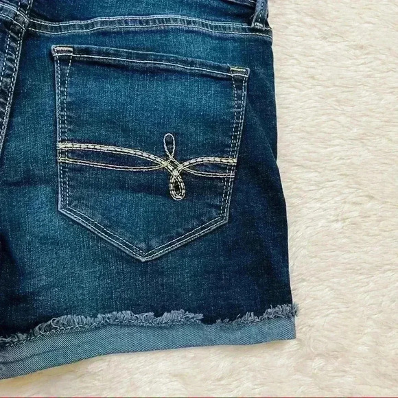 Levi’s Denizen High Rise Faded Webbed Stretch Denim Jean Shorts Size 11 (W30) - Picture 8 of 14